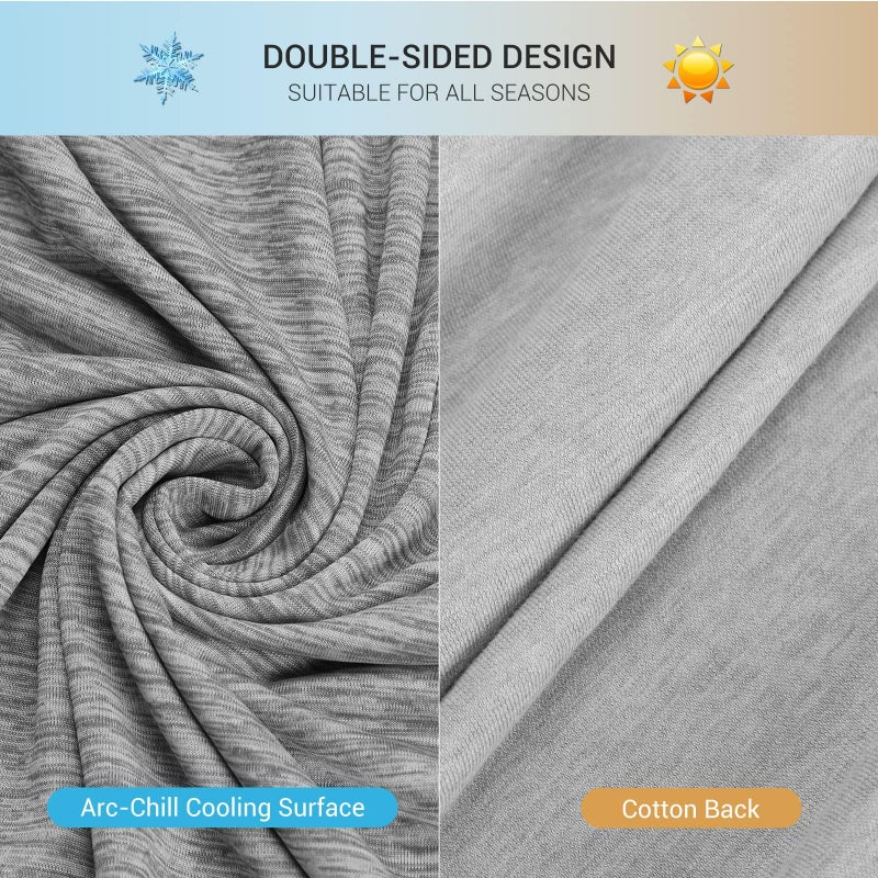 Marchpower Cooling Pillow Cases for Hot Sleepers, Japanese Arc Chill Cooling Pillow Cases, Zippered Queen Pillow Cases Set of 2 Breathable Skin-Friendly Design Cooling Pillow Case (20 X 30 in)-Gray - Image 4